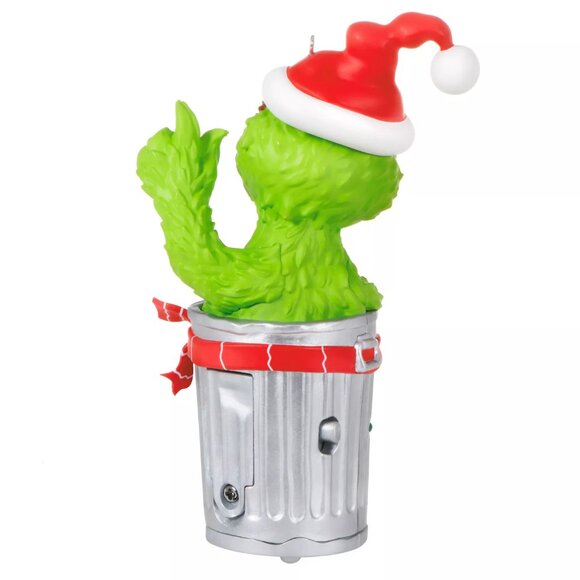 New! Oscar the Grouch Peekbuster Hallmark Keepsake Christmas Ornament 2022 Sound - Picture 4 of 5